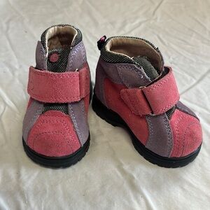 Bumkids - Pink and Purple Ankle-High Boots with Velcro Strap